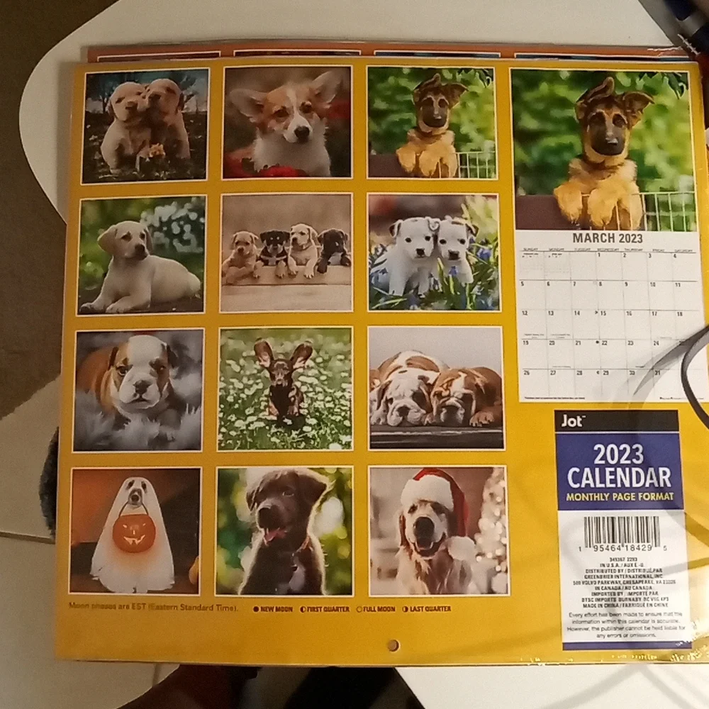 4 2023 calendars puppies , inspirational quotes , mini tea time , mini dogs